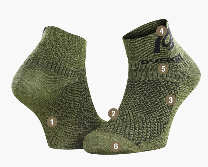 Socks Light 3D heather kaki